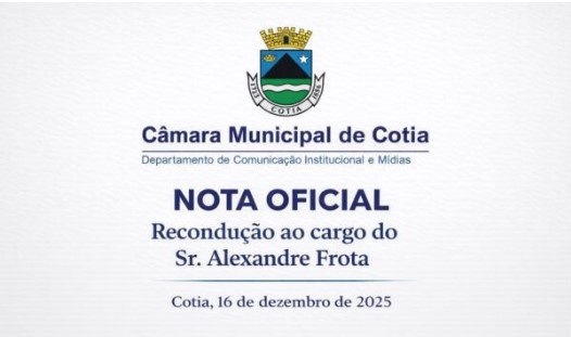 NOTA OFICIAL – recondução ao cargo do Sr. Alexandre Frota